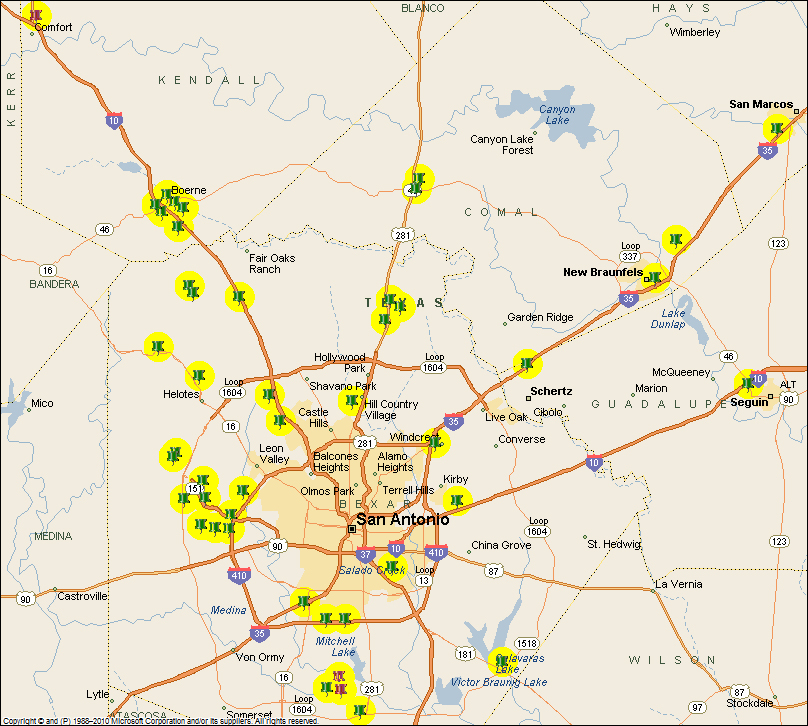 Image map with links to current listings